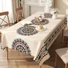 Mantel de Tela Estilo Étnico, Sin Lavar, Mantel Impermeable y a Prueba de Aceite, Mantel de Mesa de Café Estilo Bohemio de Lujo Ligero y de Gama Alta