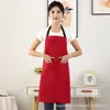 Delantal estampado de logo Moda coreana Femenino Hogar Supermercado Tienda de té con leche Industria de la restauración Trabajo especial Camarero