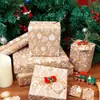 Papel de Regalo Blanco Popular Transfronterizo para Navidad Rollo Grande de 3m10m Papel de Regalo Papel Kraft Amarillo Retro