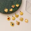 Nueva Serie de Corazones de Moda Acero Inoxidable Recubrimiento Electroquímico al Vacío 18K Impreso Colgante de Accesorio DIY Color Transparente Conservación Lote Transfronterizo