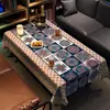 Mantel de Mesa para Restaurante Estilo Étnico, Impermeable, Resistente al Aceite, No Lavable, Lujo Ligero, Ambiente de Alta Gama, Rectangular, Barra, Hotel, Mantel para Mesa de Té