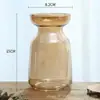 Jarrón de vidrio electrochapado de lujo ligero, recipiente transparente moderno y simple para flores hidropónicas, decoración de alto valor estético para sala de estar y mesa de comedor