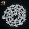 Colar masculino europeu e americano Explosions 9,5 mm Ladder Square Hip Hop 925 Prata Moissanite Cuban Chain Colar Acessórios de marca de moda