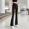Pantalones de tiburón cruzados de nuevo estilo de otoño para mujer, control de abdomen, realce de glúteos, delgados, talla grande, pantalones de yoga Barbie, leggings, pantalones acampanados