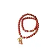 Pulsera de dijes de nicho y exquisita para el Año del Caballo, con cuentas de Ágata Roja del Sur teñidas, diseño de doble hilo, al por mayor