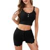 Ropa de Casa Transfronteriza para Mujer Verano Cómodos Shorts de Tirantes Conjunto de Dos Piezas Amazon Ropa de Casa Pijamas Conjunto para Mujer