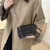 Bolso Cuadrado Pequeño de Moda 2024 Otoño Nuevo Estampado de Leopardo Cadena Bolso de Hombro Cruzado Bolso de Mano Simple para Viajero