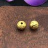 Nuevos accesorios de joyería chapados en oro que conservan el color, cuentas de proverbio de seis palabras de 10 mm, cuentas redondas de moneda de cobre, accesorios de joyería de oro arena DIY