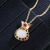 Étnico - estilo imitação calcedônia saco pingente de ouro antigo moda simples moda verde ágata dinheiro saco senhoras colar jóias
