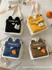 Bolsa tiracolo estilo coreano para meninas, bolsa pequena para estudantes, estilo japonês, harajuku, estampa de letras, bolsa de lona macia para meninas