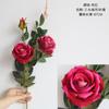Arco de Parede com Flores Artificiais de Rosa de 3 Cabeças Flores Falsas Veludo Ins Botões de Flores Multi-Cabeça Fabricante Transfronteiriço Alta Simulação Romântico