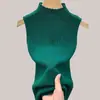 Suéter Tricotado de Novo Estilo para Mulheres, Gola Camisa Fina de Verão, Top Elástico, Gola Falsa sem Manga, Roupa Externa Feminina, Modelagem Justa, Atacado Transfronteiriço