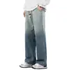 Jeans Degradados Marca de Moda para Hombre Pantalones Sueltos Rectos de Pierna Ancha Otoño 2026 Nuevo Estilo Americano Pantalones Casuales Fluidos