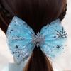 Corte Recto Malla Copo de Nieve Accesorios para la Cabeza con Lazo Grande para Niños Adornos para el Cabello de Cinta Hechos a Mano Horquilla Material DIY R087