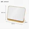 Espejo de escritorio para maquillaje con borde dorado, espejo de un solo lado plegable, espejo de belleza de alta definición para estudiantes, espejo de escritorio