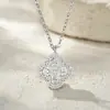 Pingente Flor de Trevo de Quatro Folhas em Prata S925 Colar de Prata Esterlina Corrente para Clavícula de Luxo Leve Nicho Joias de Alto Padrão Venda por Atacado