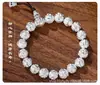 Pulseira seis palavras pulseira palavras verdadeiras homens e mulheres corajoso retrô branco prata transferência pulseira de contas redondas joias de prata atacado