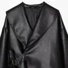 Z Estilo Europeo y Americano Transfronterizo 2026 Nueva Moda Elegante Ropa de Mujer al por Mayor Cuello Grande Manga Larga Chaqueta de Cuero 5479248