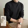 Suéter de lã mista espessado 600g 10A para homens, novo suéter de lã jacquard com gola redonda para homens outono e inverno 2026