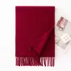 Bufanda de Lana de Color Sólido con Ambiente Invernal, Lujo Ligero, Chal de Borlas de Gama Alta, Bufanda Cálida de Moda para Viajar al Trabajo al por Mayor