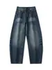 Ropa de Hombre Fengshe / Jeans Lavados con Efecto Desgastado de Guadaña Estilo Retro Americano para Primavera y Otoño con un Diseño Fresco de Pierna Ancha Caída