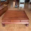 Mesa de centro grande em treliça de abacaxi de madeira maciça para apartamento pequeno mesa de centro retangular mesa de canto jacarandá todo jacarandá dourado mesa lateral de sofá