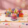 Tarjeta de Felicitación de Cumpleaños con Música Estéreo Sentido Avanzado 3D Estéreo con Chip Luz Música Efecto de Soplido Tarjeta de Agradecimiento