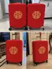 Maleta de Boda Maleta Maleta Funda Protectora Rojo Doble Felicidad Maleta con Ruedas Cubierta Exterior Maleta de Dote de Novia Bolsa Antipolvo