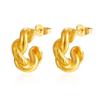 Suministro directo transfronterizo aretes de acero inoxidable diseño irregular aretes para mujer chapados en oro de 18K aretes de moda para ir al trabajo al por mayor