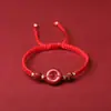 Pulseira Pingente Cinnabar Nó da Paz Cordão Vermelho Cordão Preto Ajustável Benmingnian Antigo Cordão de Mão Joias Atacado ao Vivo