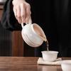 Juego de té de porcelana blanca con taza de jade y sebo, juego de té, taza de té, taza de té para hombre, filtro para té, drenaje de té, accesorios de arte de té de alta calidad