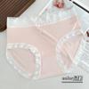 Ropa interior de encaje antibacteriano 7A para estudiantes, ligera, transpirable, agradable para la piel, cómoda, de color a juego, de cintura media para damas.