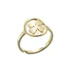 Anillo de Acero Inoxidable con Sentido del Diseño y Temperamento de Nicho, Anillo Redondo Geométrico de Hoja de Árbol Estilo Coreano Joker de Moda en stock