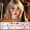 Pegatinas de Tatuajes de Color para Halloween Transfronterizos Divertidas Pegatinas de Cara de Dibujos Animados para Fiesta Nuevo Maquillaje Temporal Pegatinas de Terror Impermeables