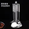 Utensilios de Cocina de Acero Inoxidable, Herramientas de Cocina Engrosadas Antideslizantes, Espátula Doméstica, Colador, Cuchara para Sopa, Espátula para Freír, Utensilios para Cocinar Fideos