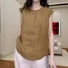 Blusa de verano fina y holgada con mangas acampanadas, diseñada para ser estilizada y juvenil, con un cuello con volantes, adecuada para madres y perfecta para uso casual