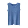 Camiseta de Tirantes de Punto sin Mangas para Mujer Primavera y Otoño, Corte Holgado, Tallas Grandes, Camisola Delgada para Usar en Capas o como Prenda Exterior