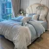 Algodón de Clase A Amigable con la Piel Bordado Estéreo en Relieve para Bebés Juego Estándar de Cuatro Piezas de Sábanas Planas y Sábanas Ajustables Ropa de Cama de Lujo Accesible para Dormir sin Ropa