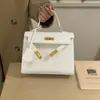 Bolsos para Mujer 2022 Nuevo Estilo Moda Europea y Americana Bolso de Mano Estampado de Palma Bolso Kelly Textura Simple Bolso de Hombro Cruzado al por Mayor