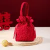Bolsas de Dulces para Boda, Recuerdos de Boda, Cajas de Dulces no Plegables, Bolsas de Dulces de Satén de Alta Gama con Cordón, de Mano