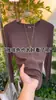 Elegante Camiseta de Manga Larga con Cuello Redondo de Color Sólido y Textura Acanalada para Mujer, Estilo Primavera y Otoño 2025, Capa Base Ajustada, Top Elegante