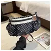 2026 Novo Design Plissado de Bolinhas de Verão Tendência Fofo Grande Capacidade Nylon Não-Algodão Bolsa de Ombro para Ir ao Trabalho Sob o Braço para Mulheres