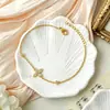 Pulsera de Trébol de Cuatro Hojas de la Suerte con Circonita en Stock Acero de Titanio No se Desvanece Exquisito Accesorio de Nicho para Mujer Pulsera