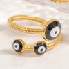 Anillo de Acero Inoxidable Transfronterizo para Mujer, No se Desvanece, Resistente al Aceite, Anillo Asimétrico, Lujo Accesible y Versátil Joyería de Mano Estilo Ins Chapada en Oro de 18 Quilates