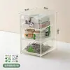 Caja de Almacenamiento de Papelería de Oficina Bnbs Caja Cuadrada Pequeña Transparente Visible Caja de Almacenamiento para Artículos Pequeños de Escritorio