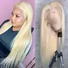 Amazon Transfronterizo Moda Europea y Americana Nueva Peluca de Encaje Frontal Cabello Lacio Mediano Largo Cabello Liso Peluca Rubio Claro