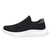 Sapatos Masculinos de Verão, Sapatos Slip-on de Malha Preta para Primavera e Outono, Cabedal de Malha Flyknit, Tênis Esportivos para Corrida, Solado Macio Casual, Sapatos Versáteis da Moda