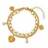 Acessórios de Moda de Luxo Leve Europeus e Americanos de Venda Quente Transfronteiriça, Pulseira Versátil de Aço Inoxidável para Mulheres, Joia de Mão de Alto Padrão 18K