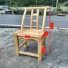 Cadeira de Madeira de Pinus, Cadeira de Madeira Maciça, Cadeira de Jantar Estilo Fazenda, Cadeira Vintage para Uso Doméstico com Encosto, Banquinho Cadeira para Sapatos de Criança, Cadeira Retro Desgastada