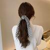 Houndstooth Tecido Cor Correspondência Bowknot Estilo Francês Preto e Branco Estilo Elegante Fita Cabeça Corda Corda Cabelo Mulheres